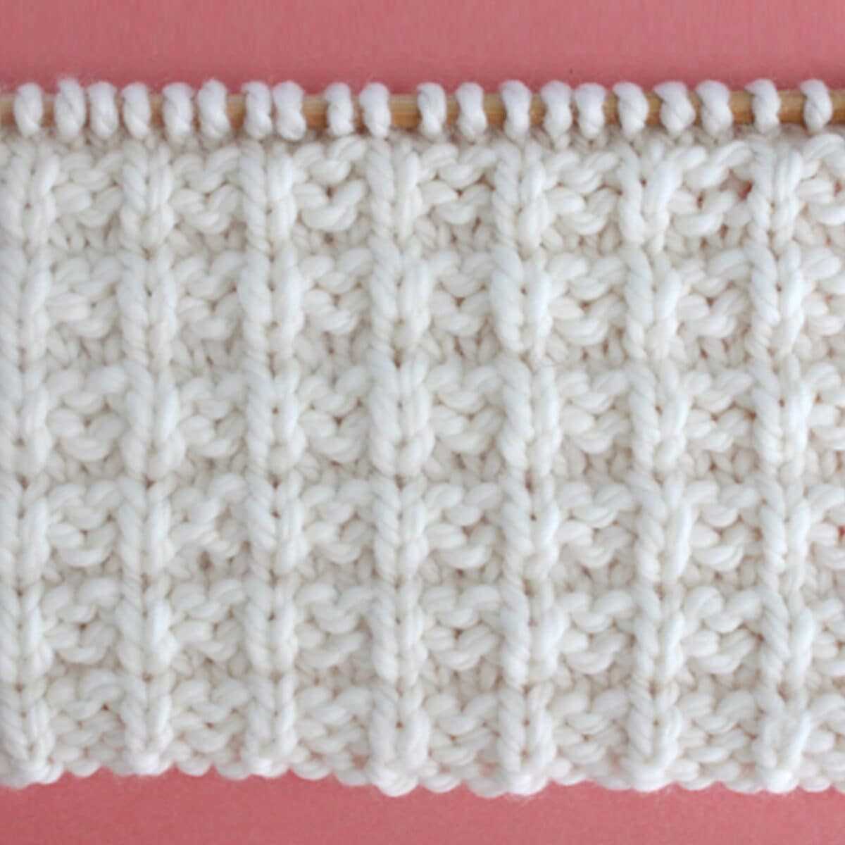 Knit waffle stitch scarf pattern