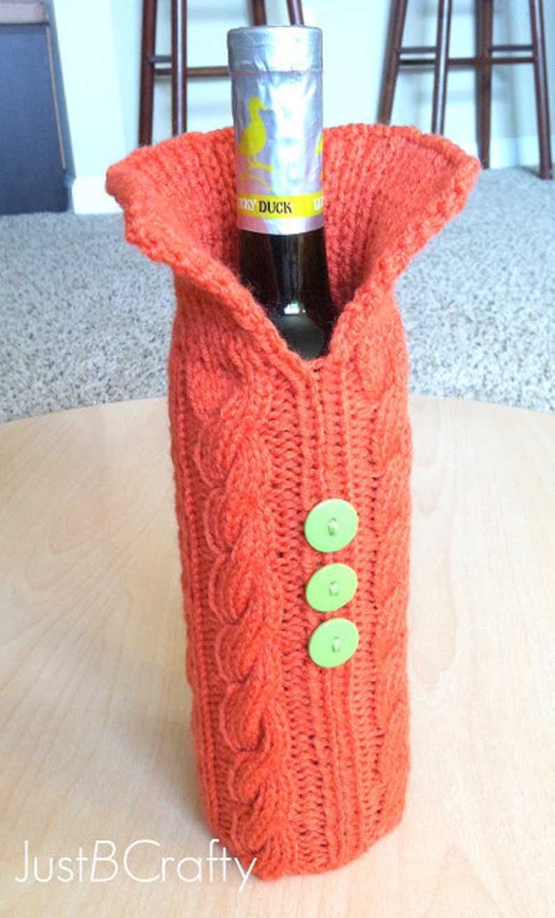 Knit wine bottle sweater pattern