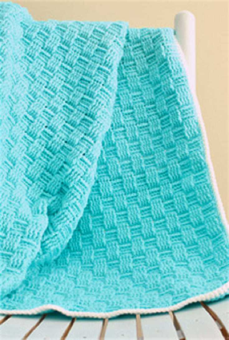 Knit basketweave blanket pattern