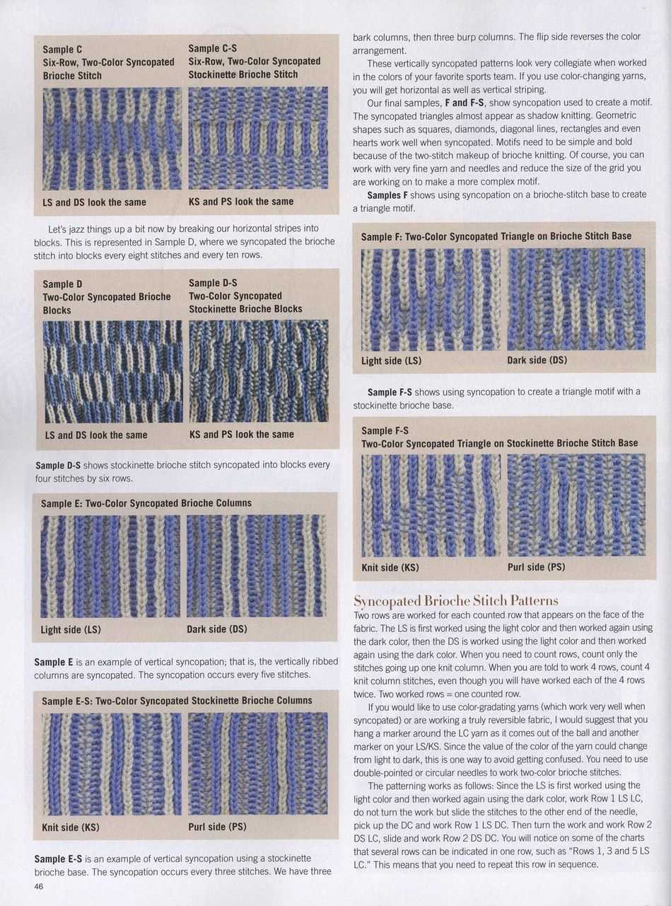 Knit brioche stitch pattern