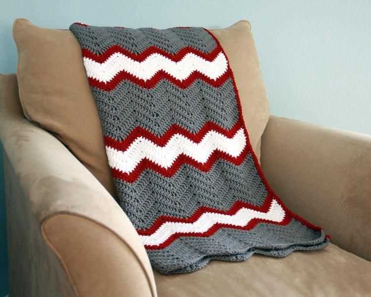 Knit chevron blanket pattern
