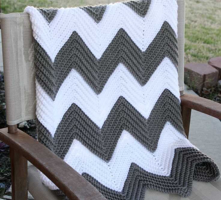 Knit chevron blanket pattern