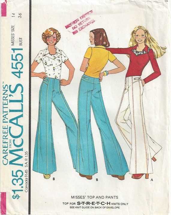 Knit flare pants pattern