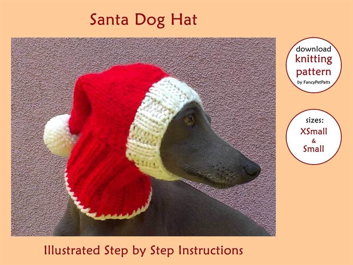 Knit hat for dog pattern
