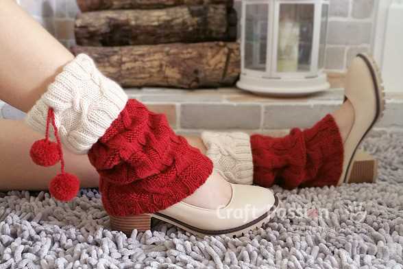 Knit pattern leg warmers