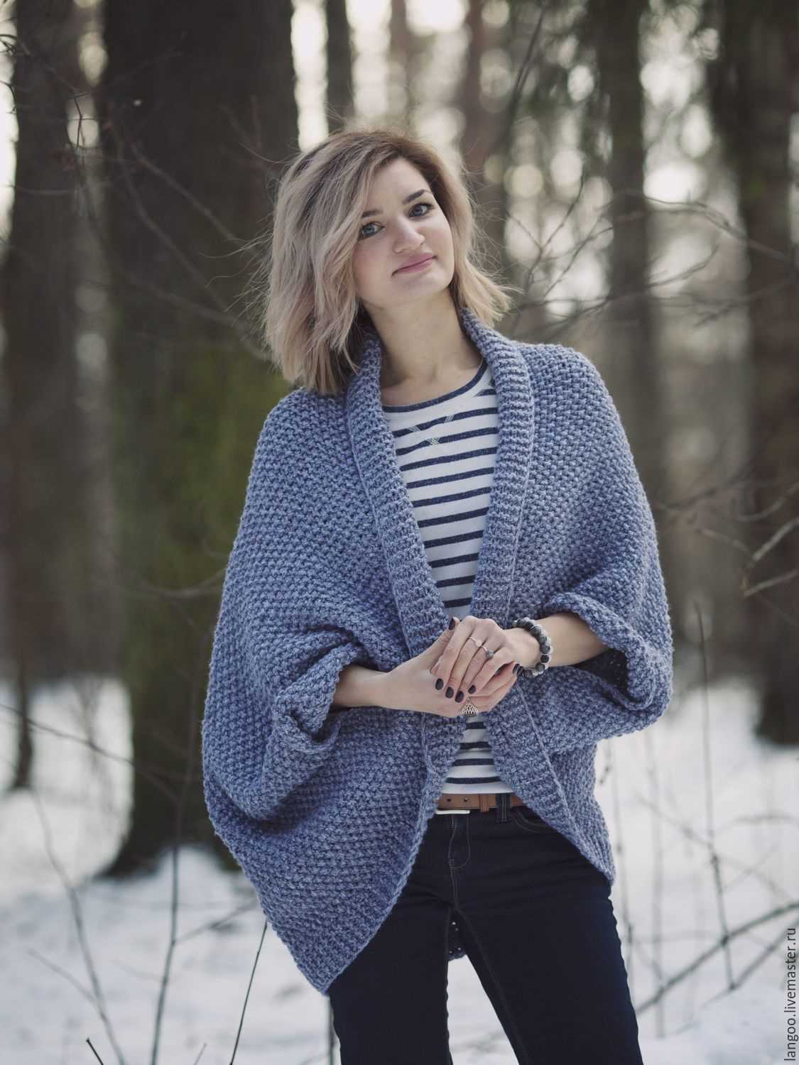 Knit rectangle shrug pattern