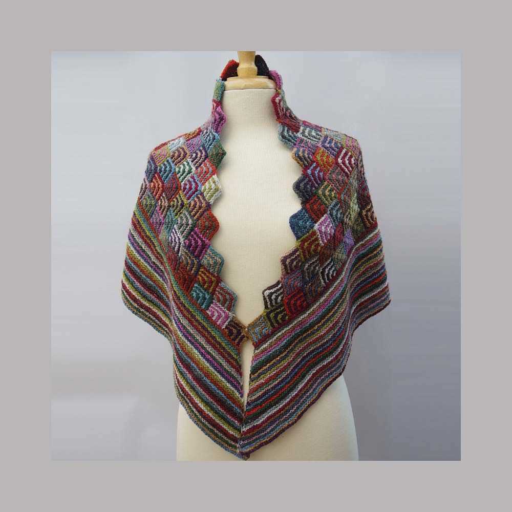 Knit shawl collar pattern