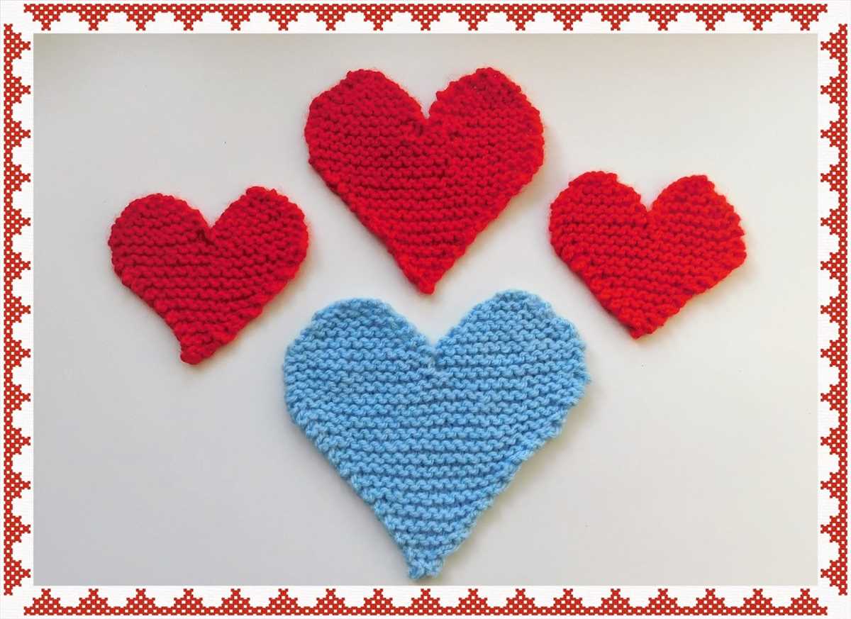 Knit small heart pattern
