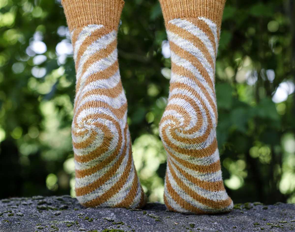 Knit socks in the round pattern