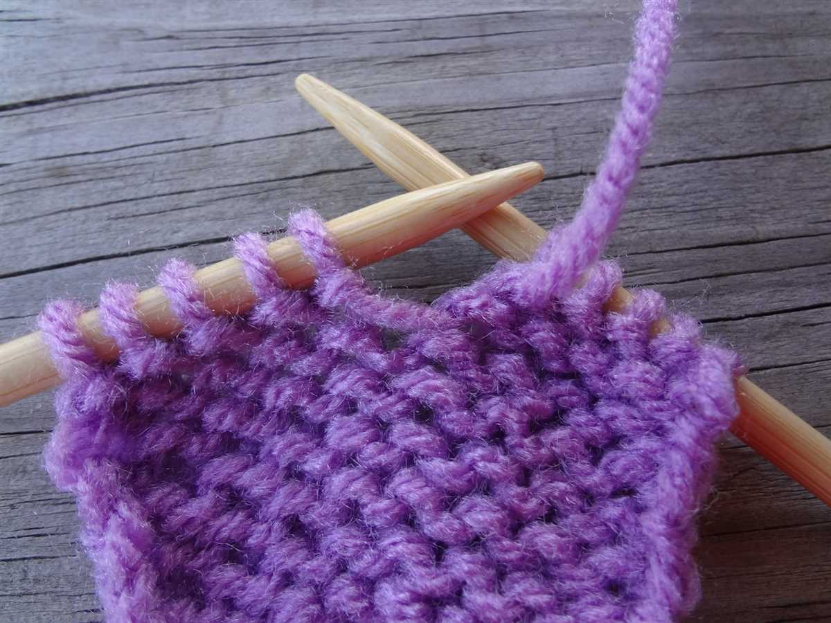 Knit stitch 50 knit + purl patterns