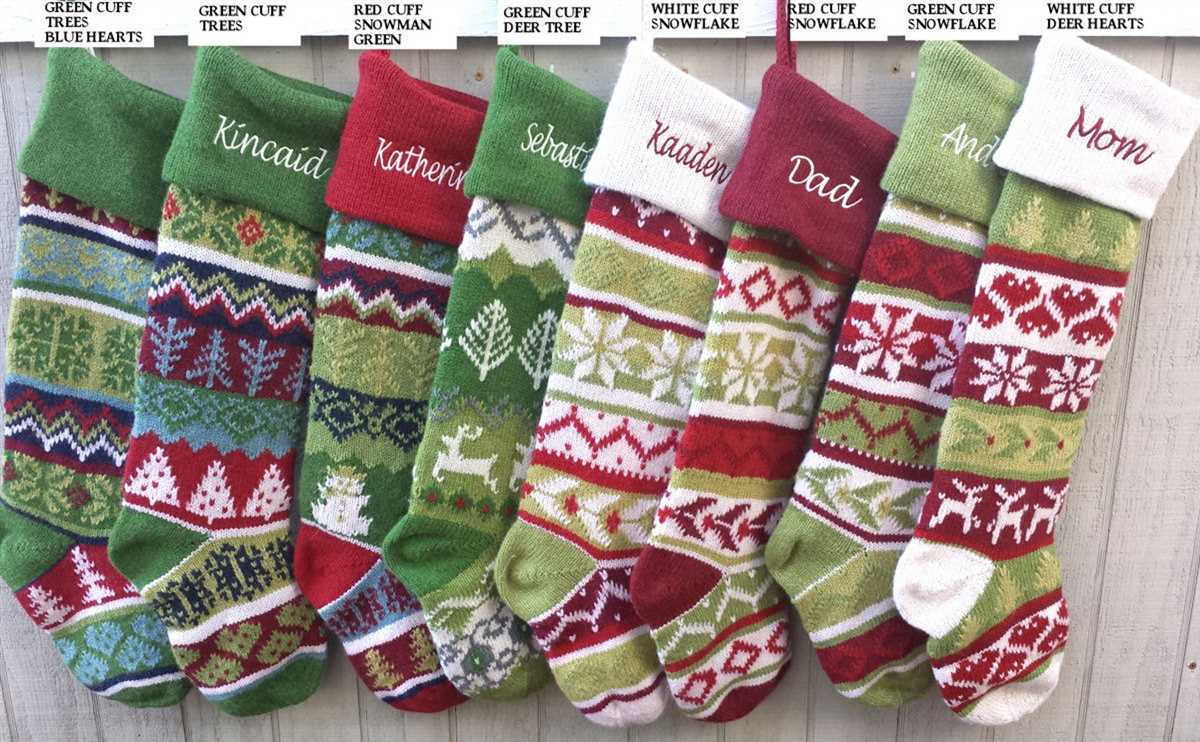 Knit stockings christmas pattern
