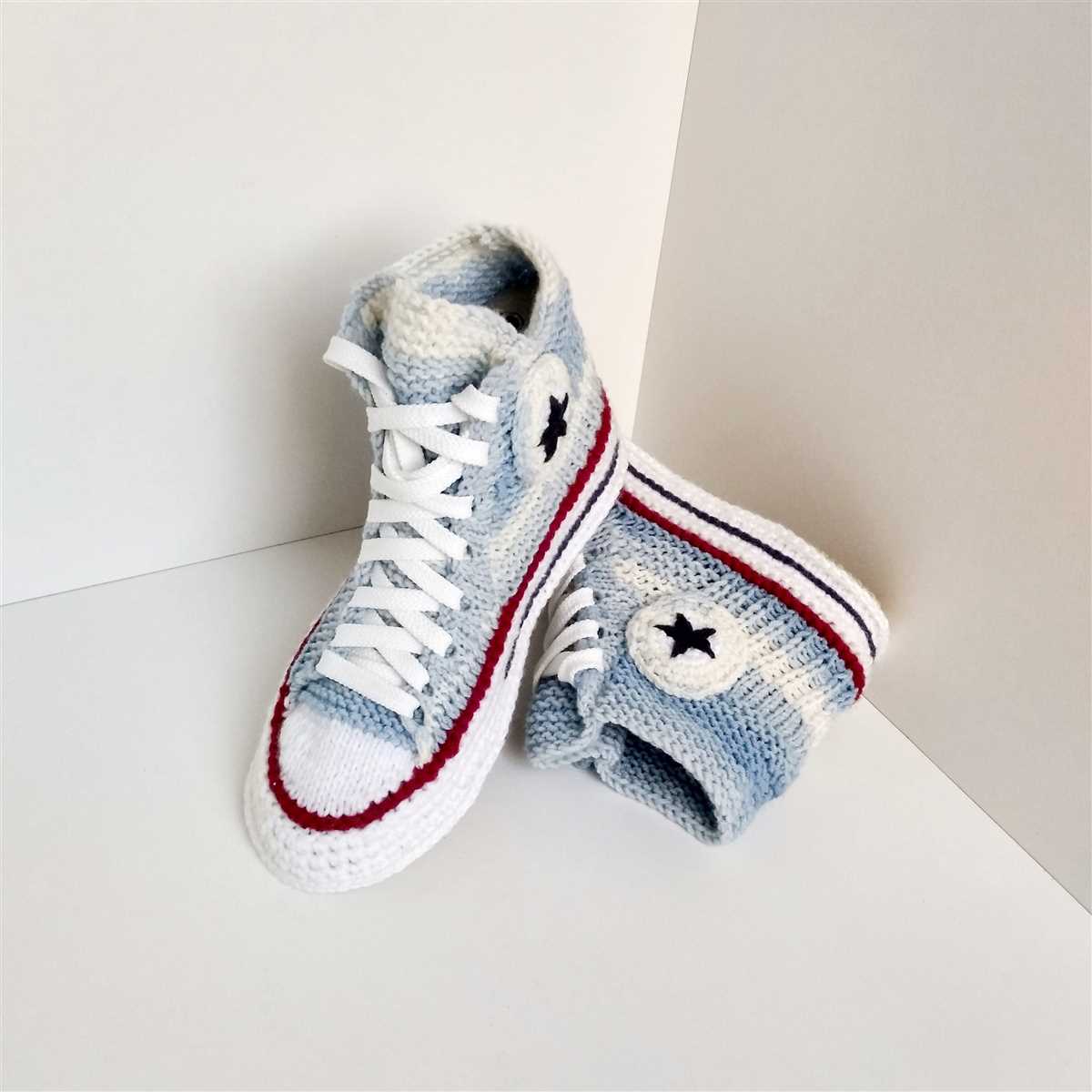 Knitted converse slippers pattern free