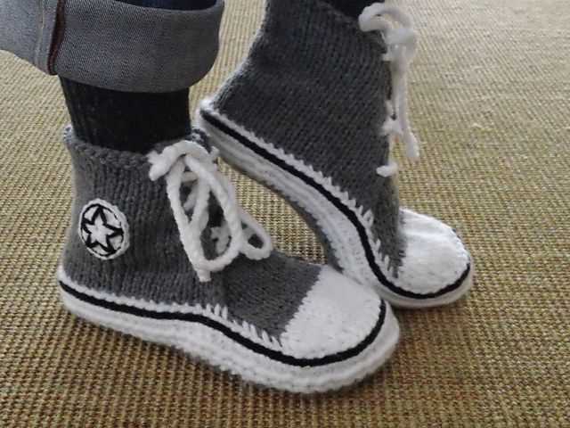 Knitted converse slippers pattern free