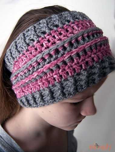Knitted ear warmer pattern in the round