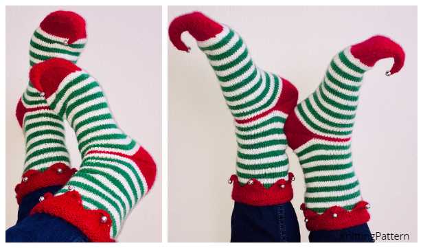 Knitted elf slippers free pattern