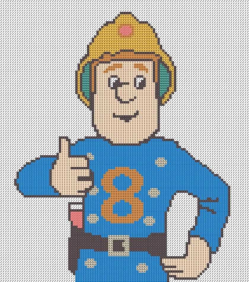 Knitted fireman pattern