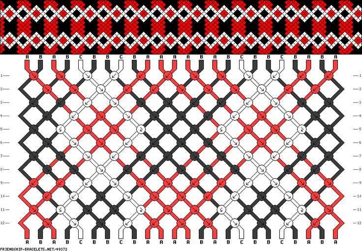 Knitted friendship bracelet pattern