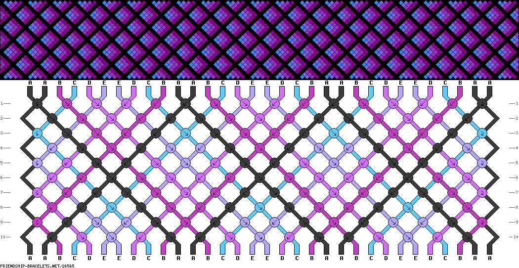 Knitted friendship bracelet pattern