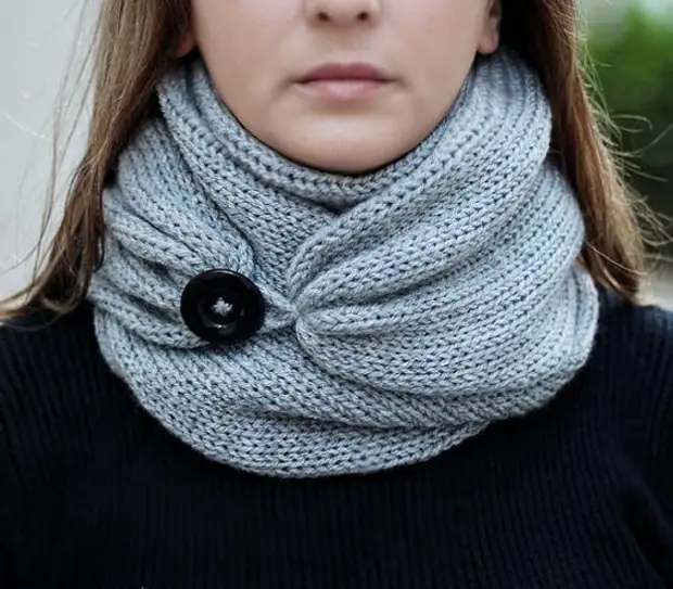 How to Knit a Unique Neck Scarf with Eye-Catching Button Design Knitted neck scarf with button pattern
