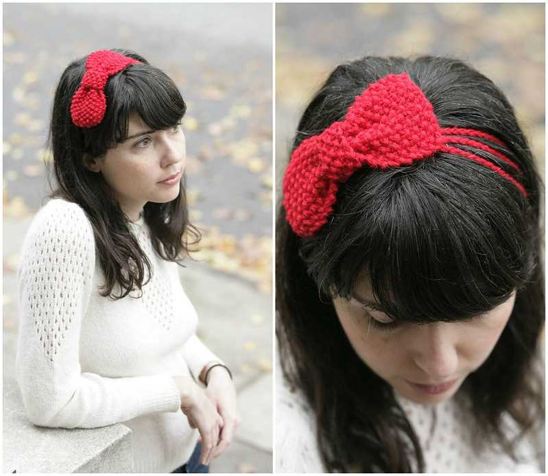 Knitted ponytail headband pattern