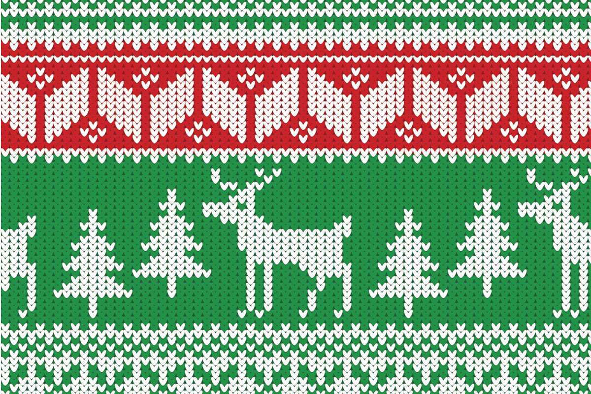 Knitted reindeer head pattern