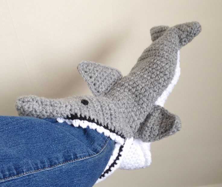 Knitted shark slippers free pattern