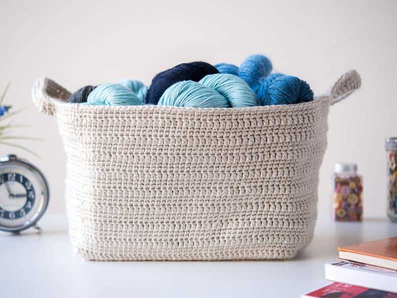 Knitted storage basket pattern