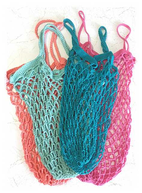 Knitted string shopping bag pattern