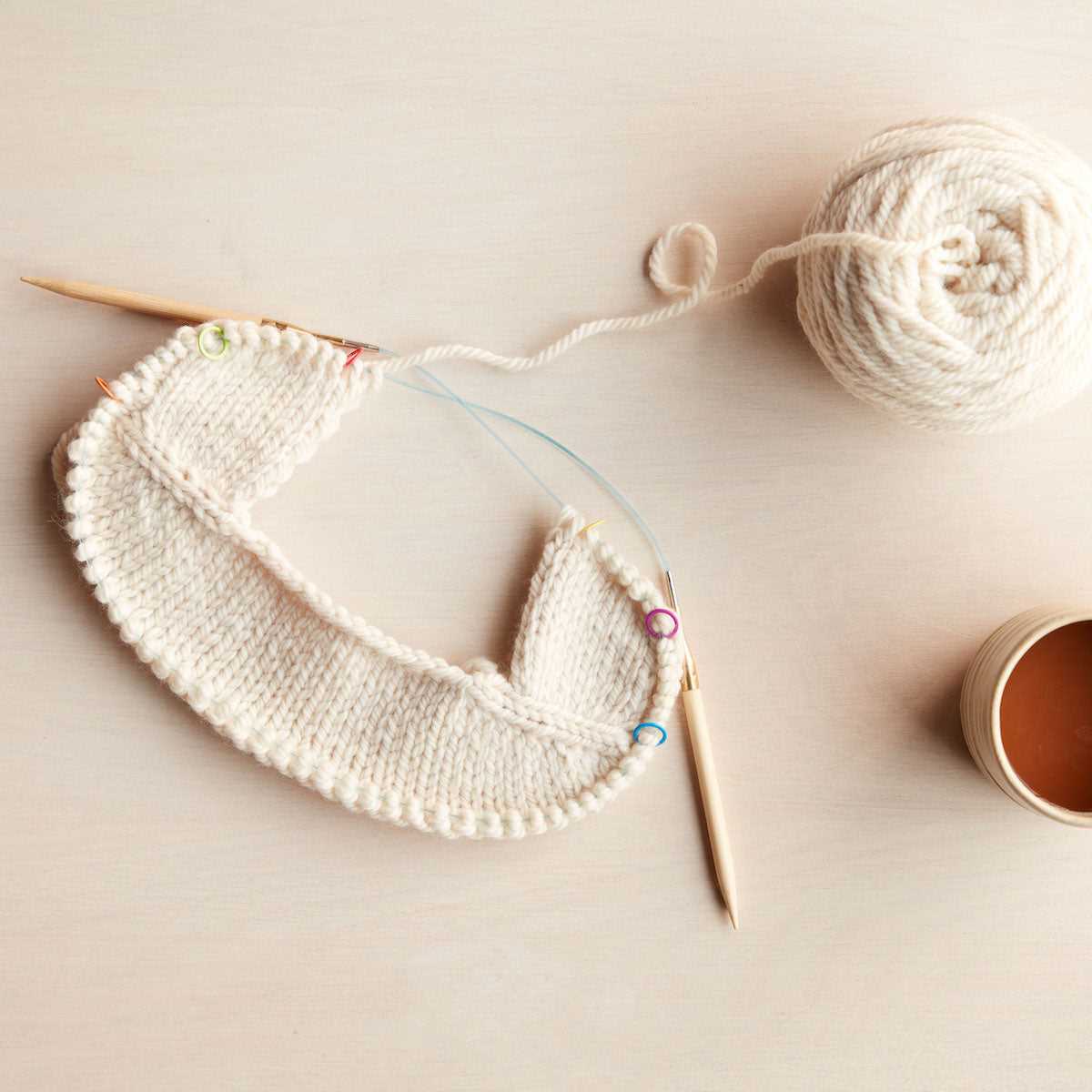 Knitted sweater pattern on circular needles