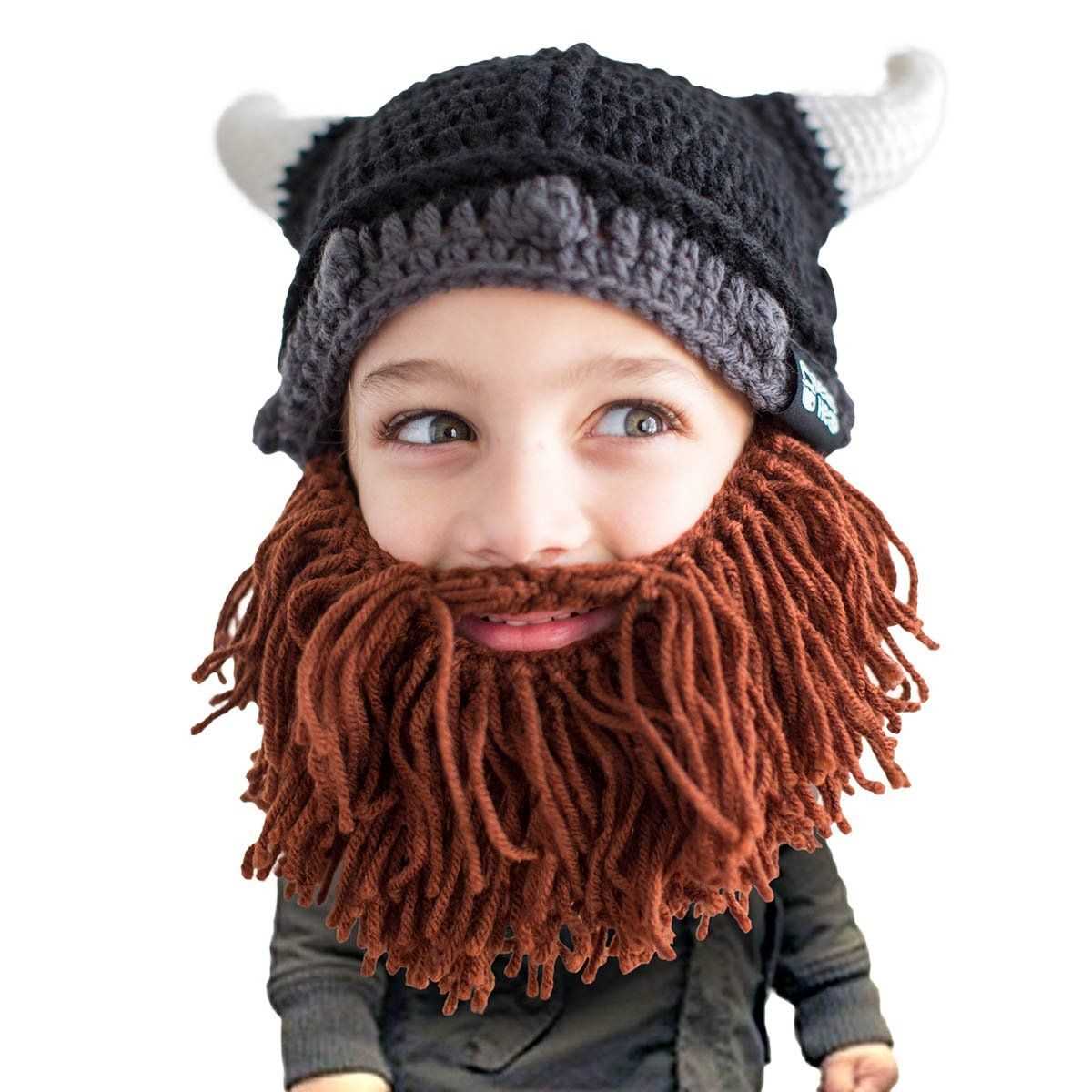 Knitted viking hat and beard pattern