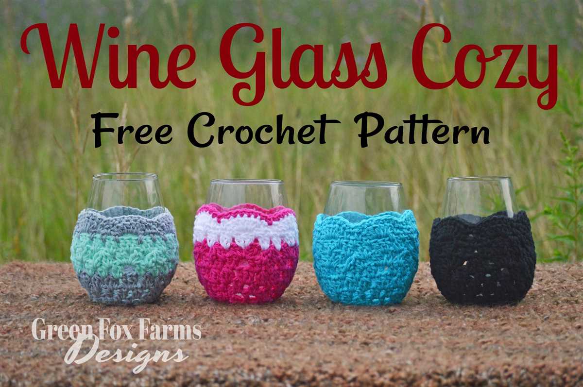 Knitted wine glass cozy pattern