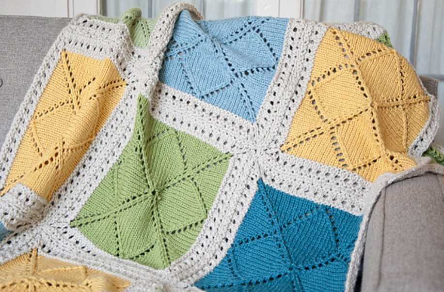 Knitted block blanket pattern