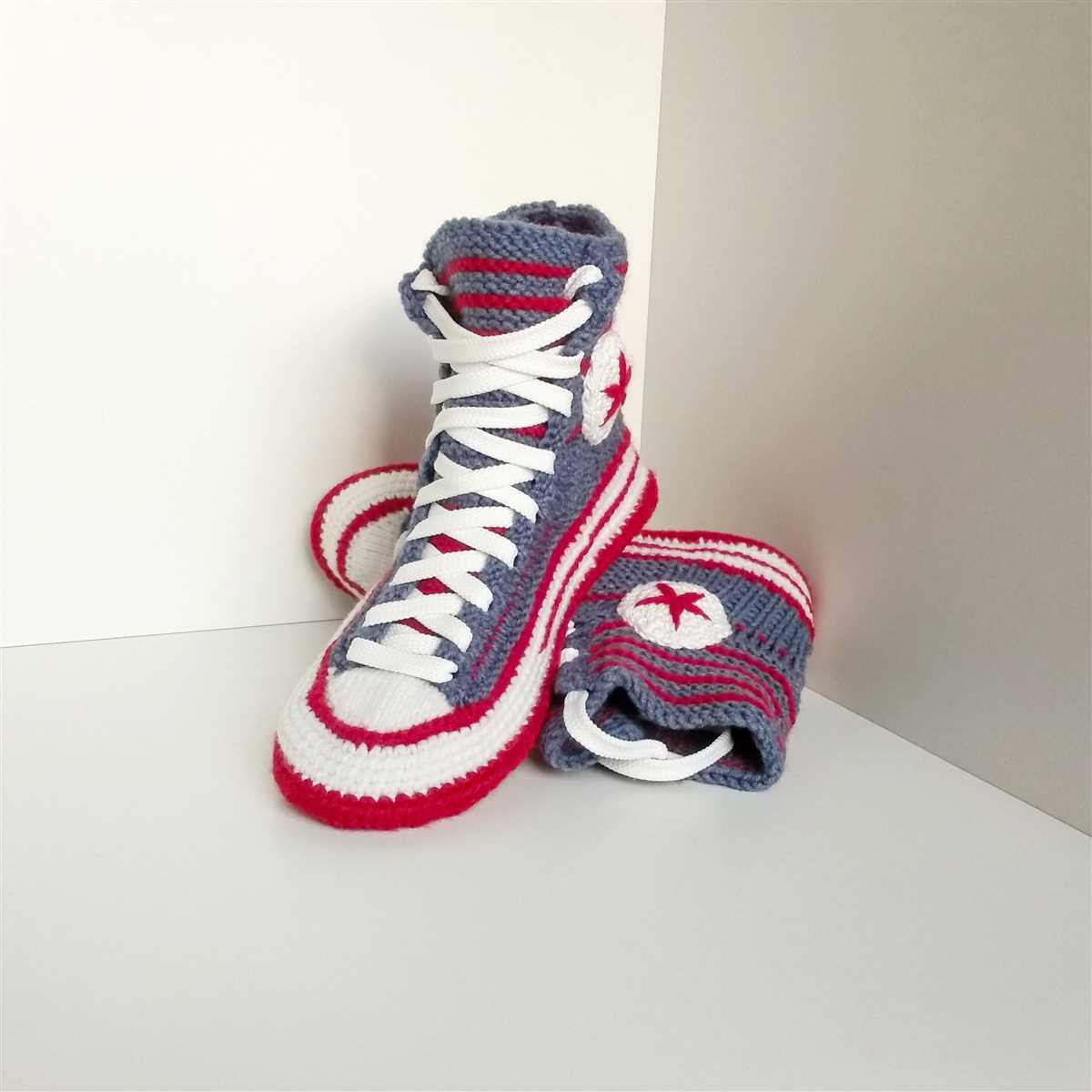 Knitted converse slippers pattern free