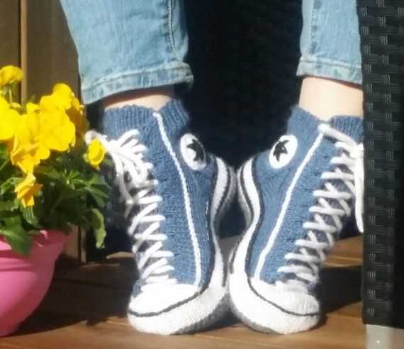 Knitted converse slippers pattern free