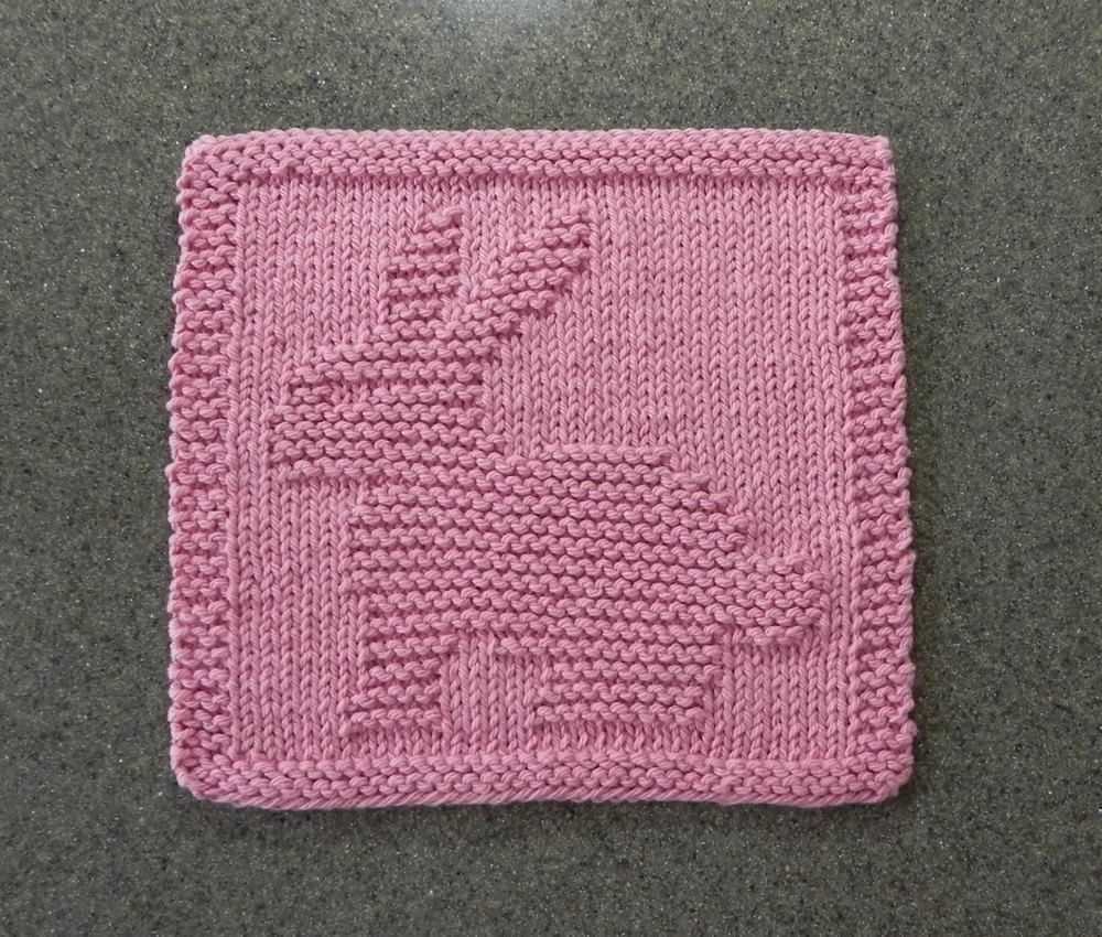 Knitted cotton dishcloth pattern
