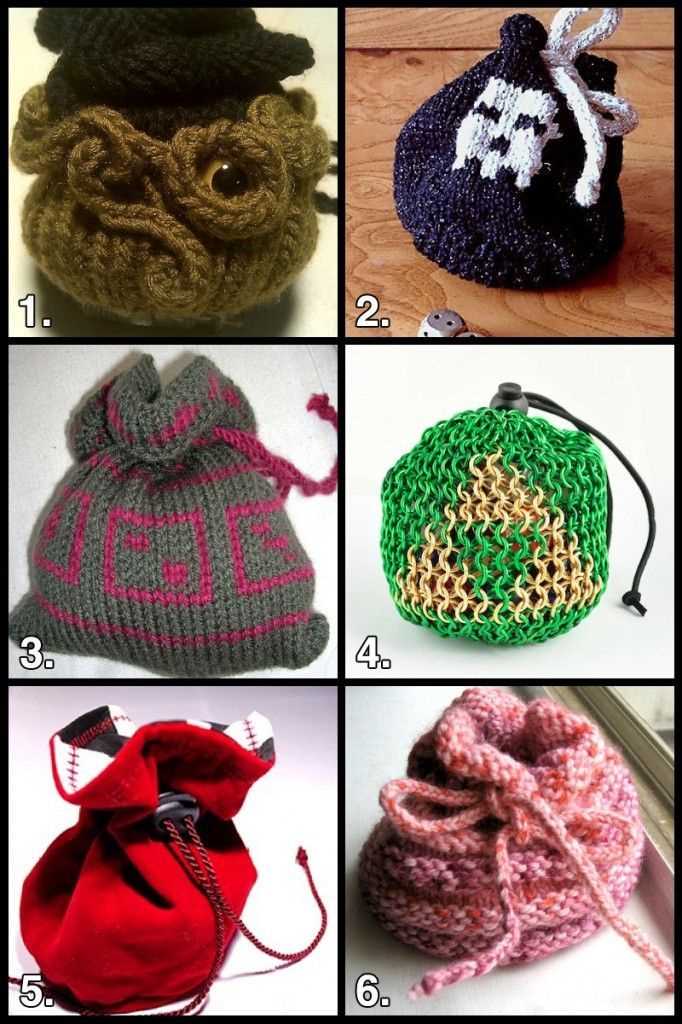 Knitted dice bag pattern