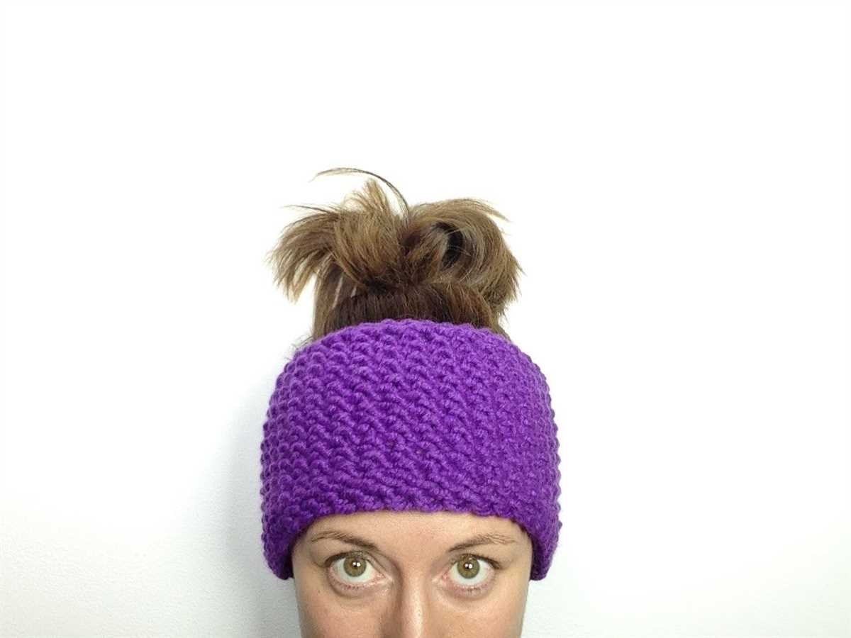 Knitted ear warmer pattern in the round