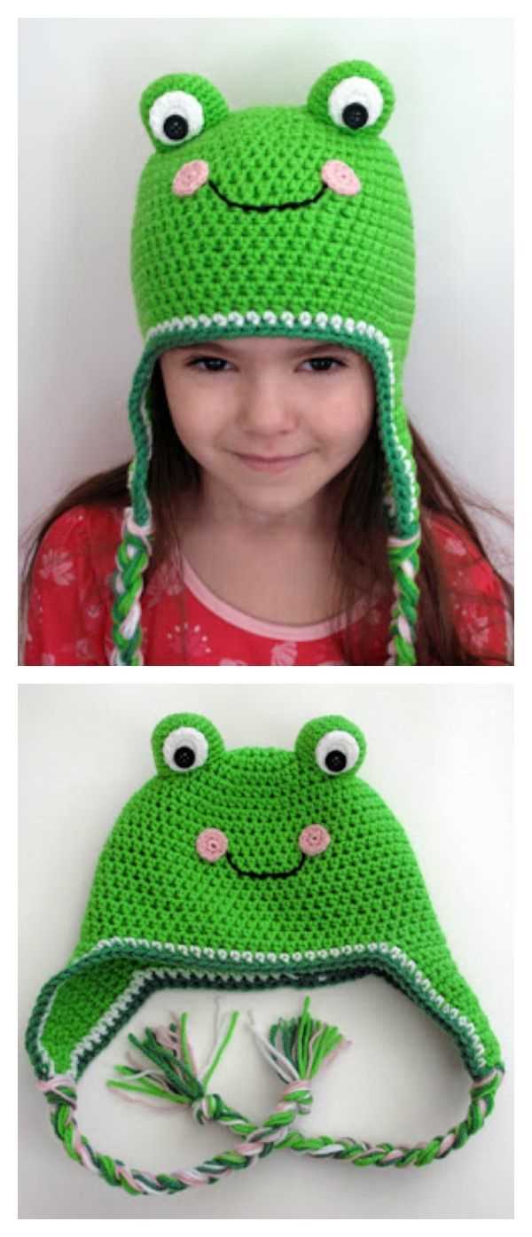 Knitted frog hat pattern