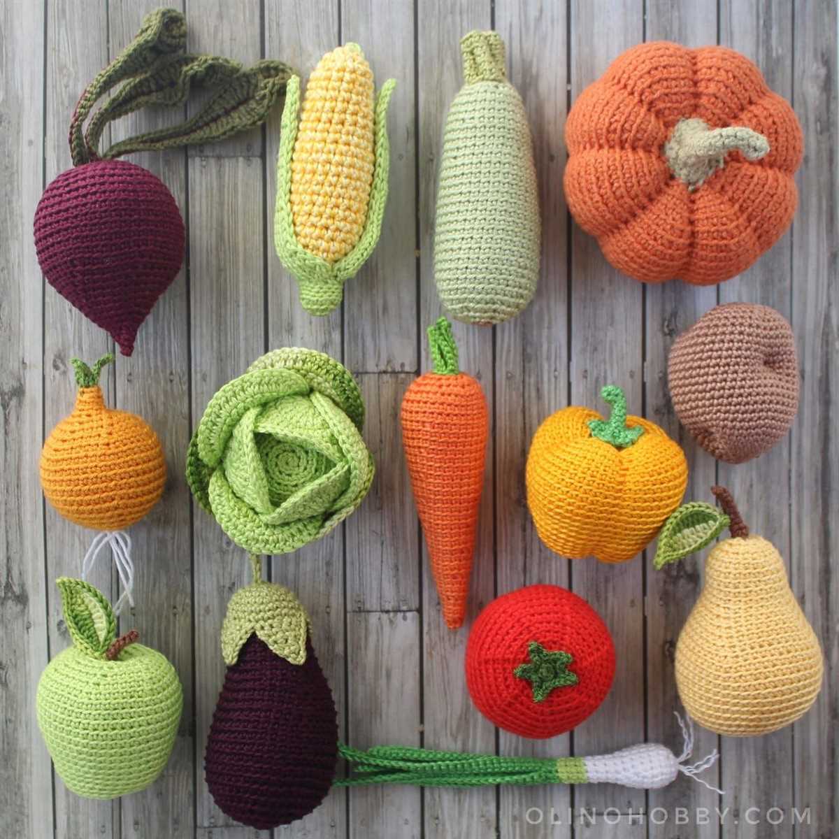 Knitted fruit and vegetables free patterns