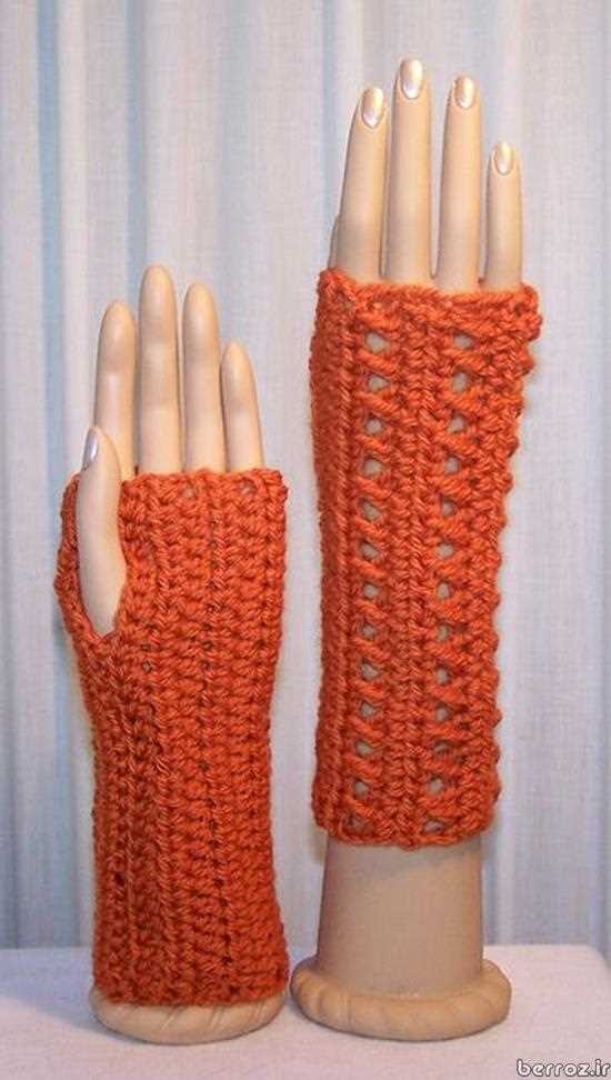 Knitted gloves without fingers pattern