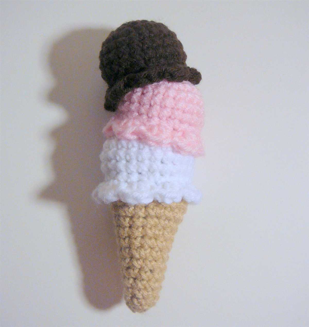 Knitted ice cream cone pattern