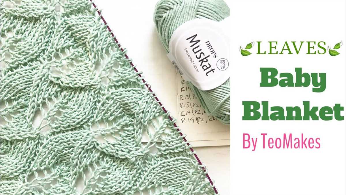 Knitted leaf pattern blanket