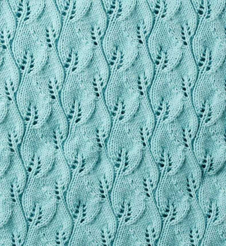 Knitted leaf pattern blanket