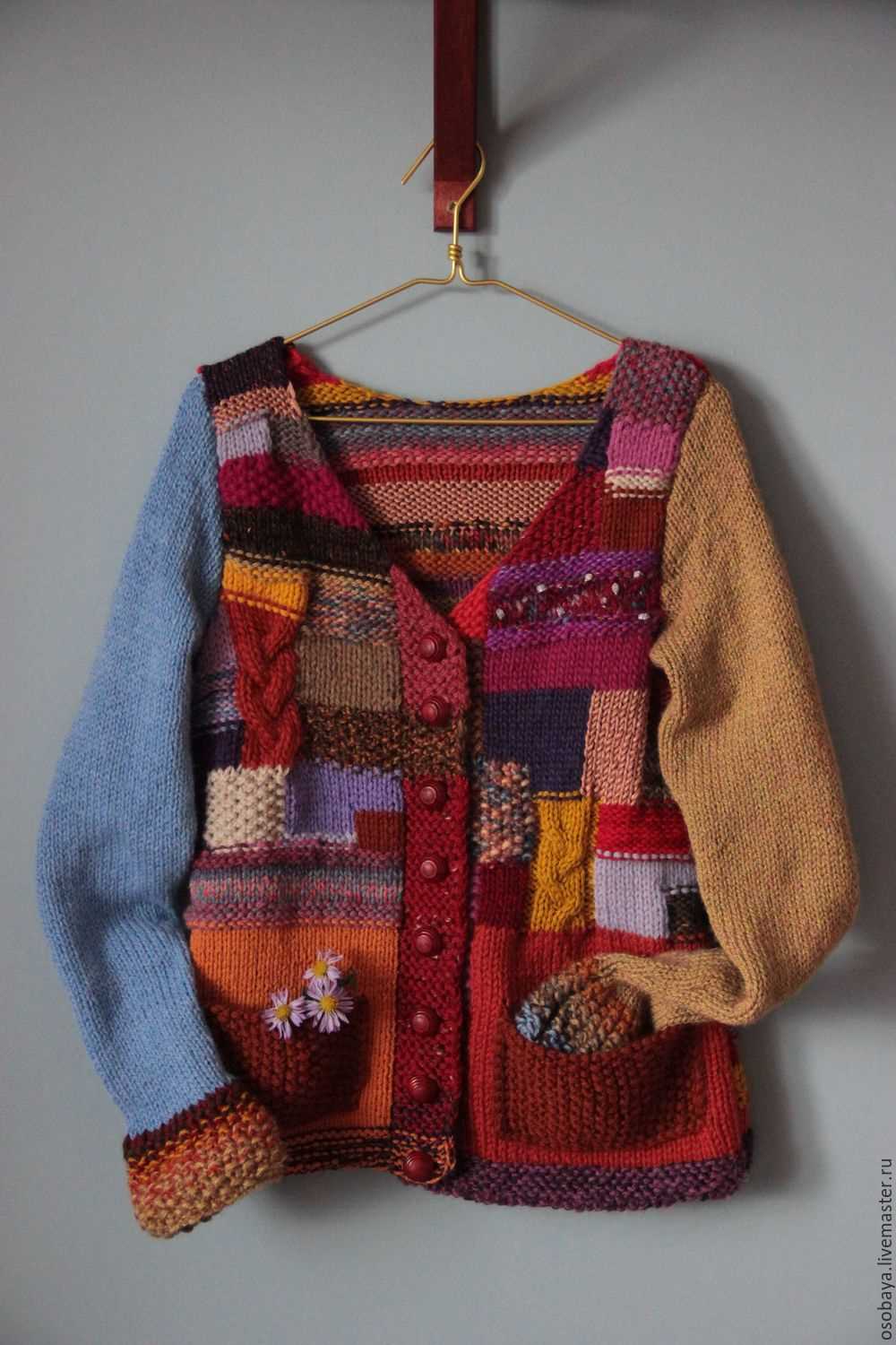 Knitted patchwork cardigan pattern free