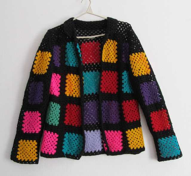 Knitted patchwork cardigan pattern free
