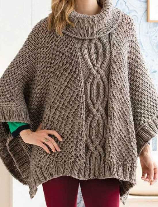 Knitted poncho pattern