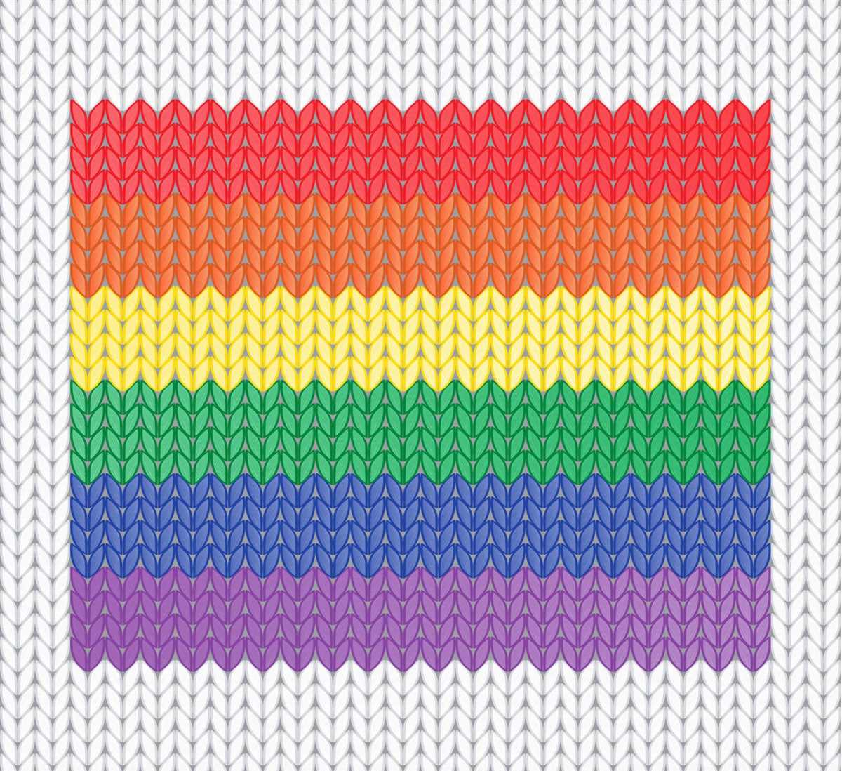 The Vibrant Spectrum of a Knitted Rainbow Knitted rainbow pattern