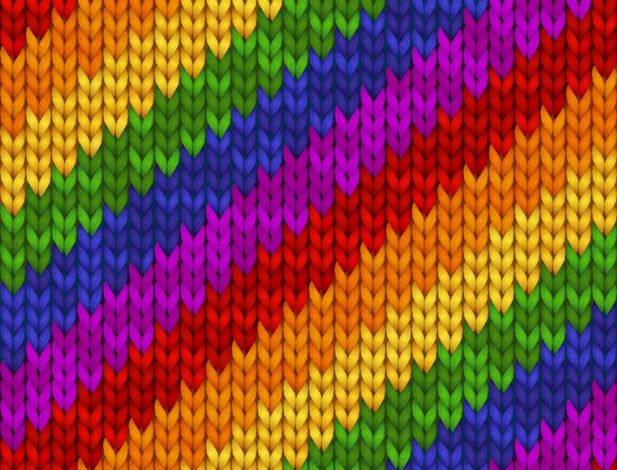 Knitted rainbow pattern