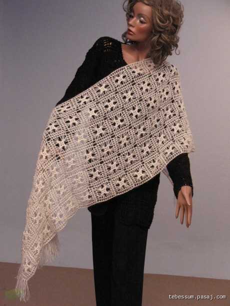 Knitted rectangular shawl patterns