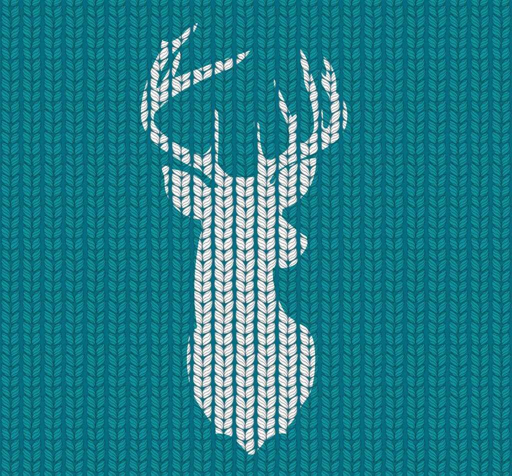 Knitted reindeer head pattern